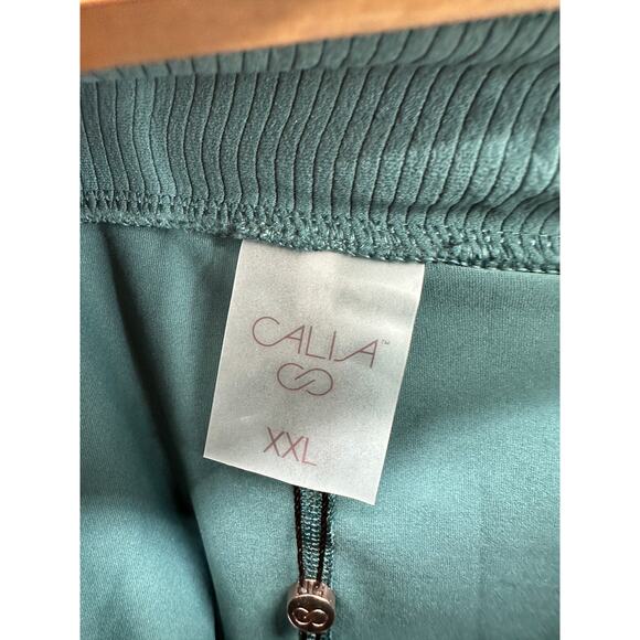 Calia Skirt Women XXL NWT Green Deep Aqua 15" Ribbed Slit Mini Skort Golf - Picture 7 of 11